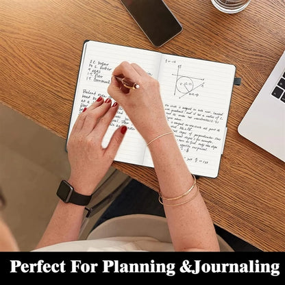 A5 A6 Hard Leather Business Notebook with Elastic Band Side