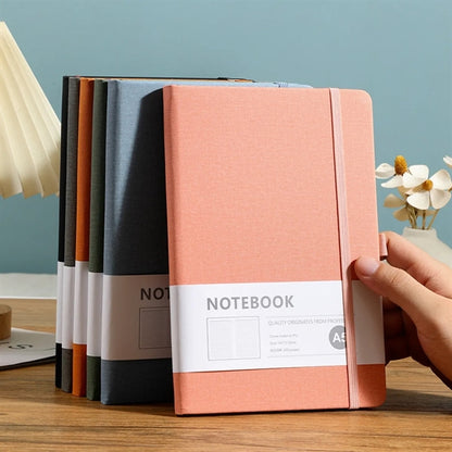 A5 A6 Hard Leather Business Notebook with Elastic Band Side