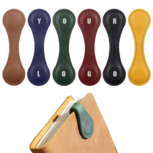 Personalized Magnetic Leather Bookmark