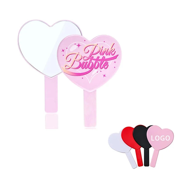 Portable Heart Shape Handheld Mirror