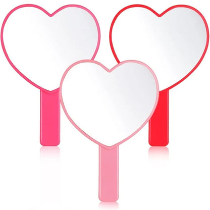 Portable Heart Shape Handheld Mirror