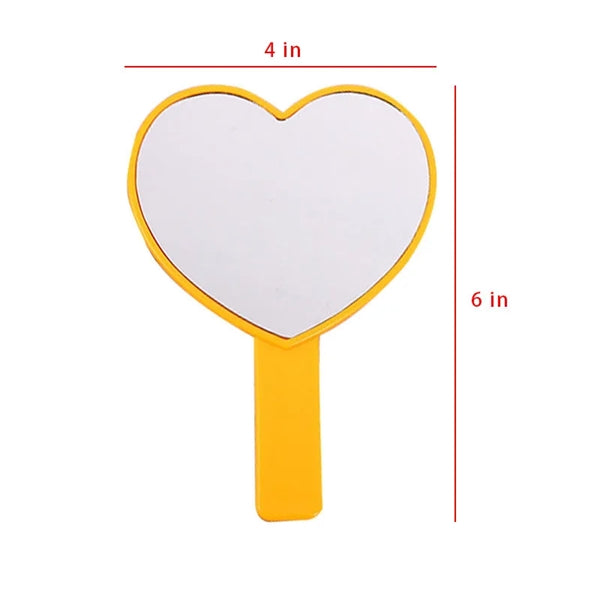 Portable Heart Shape Handheld Mirror