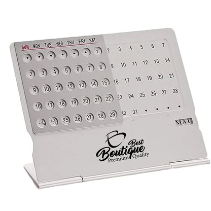 Ultra-Thin Metal Desktop Perpetual 100 Years Table Calendar