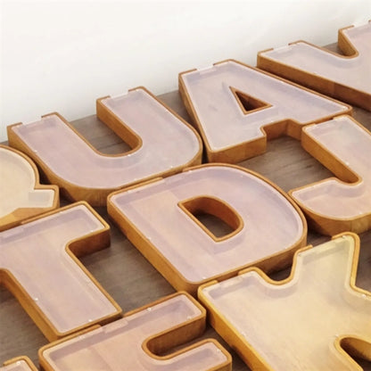 Wooden Alphabet Letter Piggy Bank