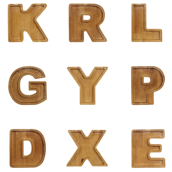 Wooden Alphabet Letter Piggy Bank