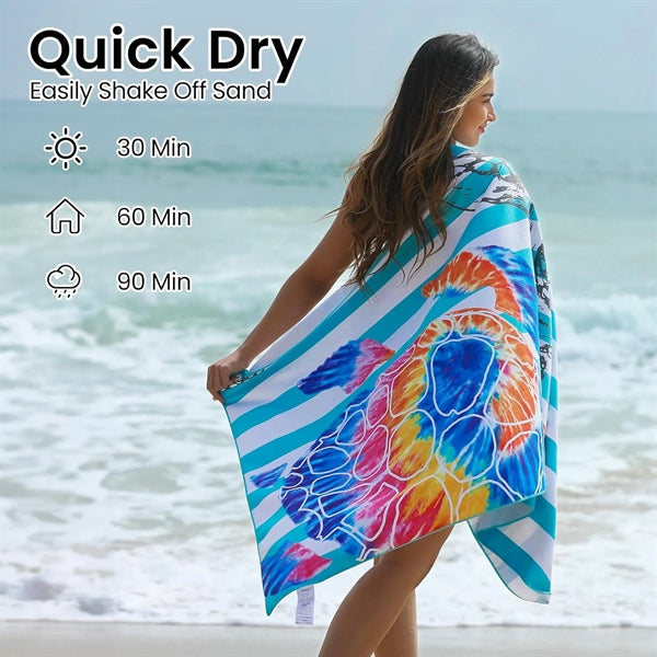 35" X 70" Premium Sublimation Silk Touch Velour Beach Towel