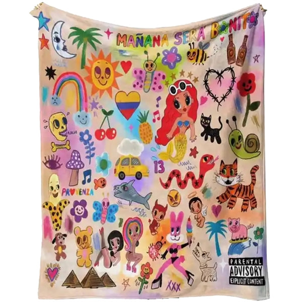 42" X 42" Cotton Feel Swaddle Sublimation Blanket 200 GSM