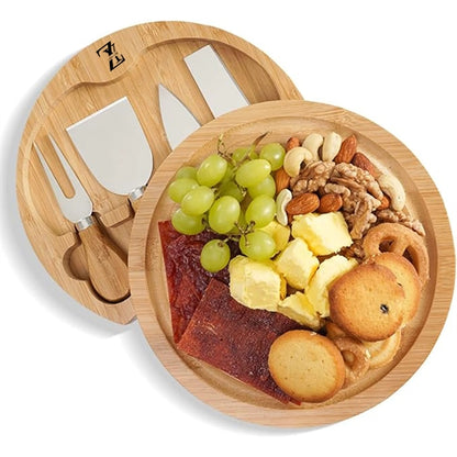 Bamboo Cheese Board And Knife Set