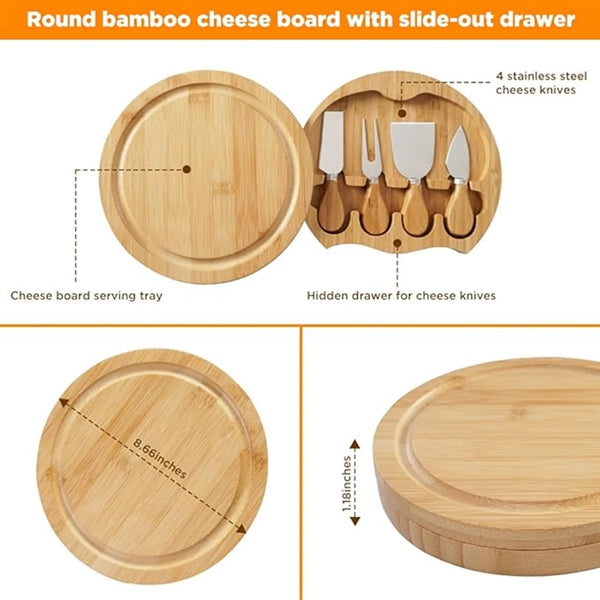 Bamboo Cheese Board And Knife Set