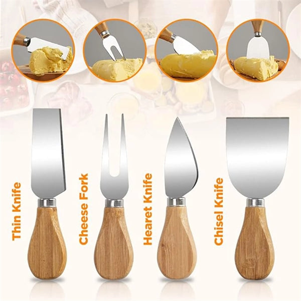 Bamboo Cheese Board And Knife Set