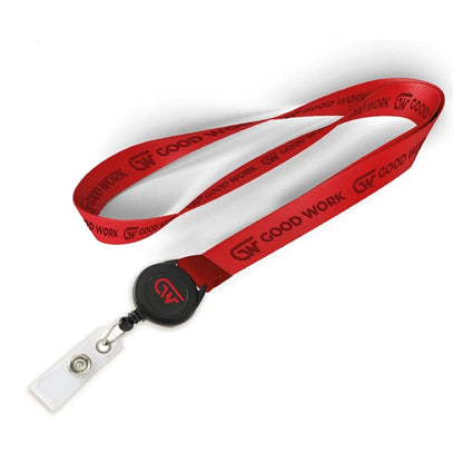 1/2" Polyester/Badge Reel/Metal Clip Lanyard Combo