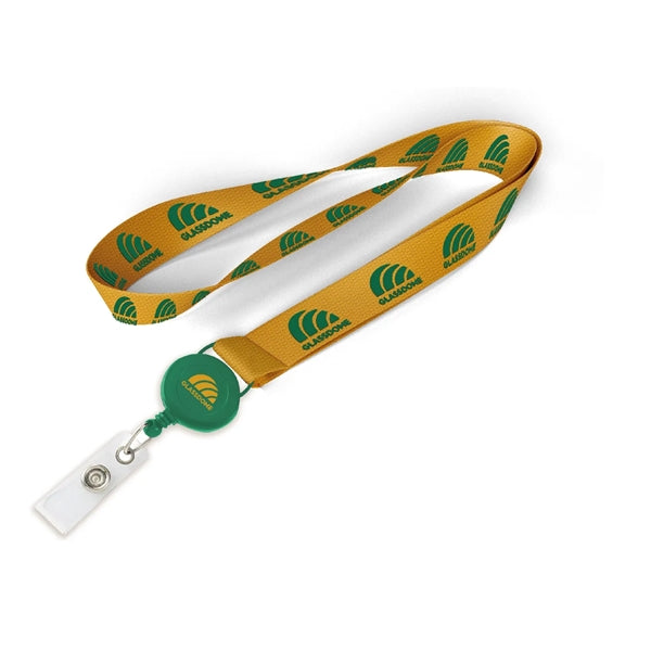 3/4" Polyester/Badge Reel/Metal Clip Lanyard Combo