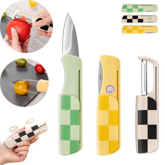 2 In 1 Pocket Paring Knife Vegetable Peeler