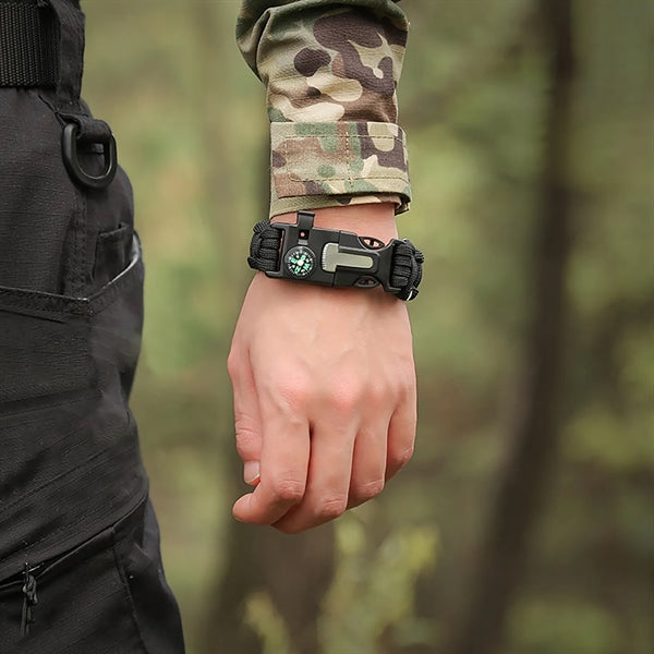 Survival Paracord Bracelets Outdoor Emergency Gear Kit