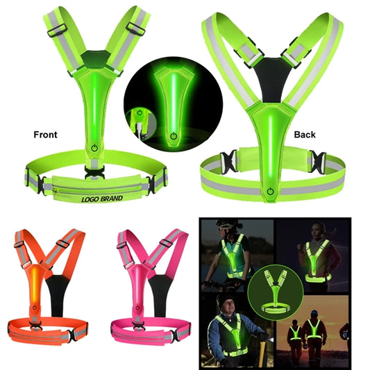 LED Light Up Night Walking Running Lightweight Safety Vest