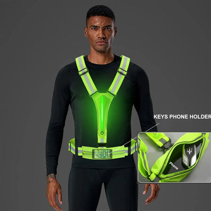 LED Light Up Night Walking Running Lightweight Safety Vest