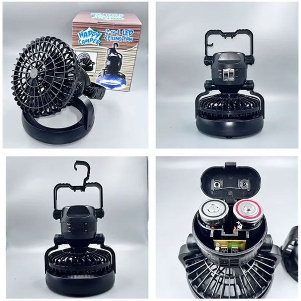 Portable Led Camping Lantern With Fan