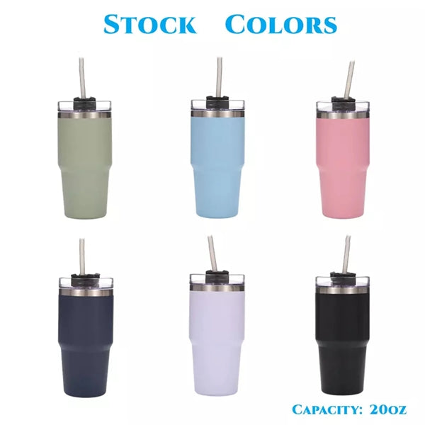 20 OZ Stainless Steel Straw Cup