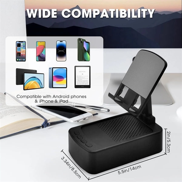 Adjustable Cell Phone Stand With Bluetooth Speaker