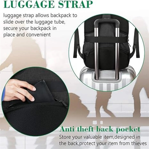 Large Travel Laptop Backpack With USB Charging Port