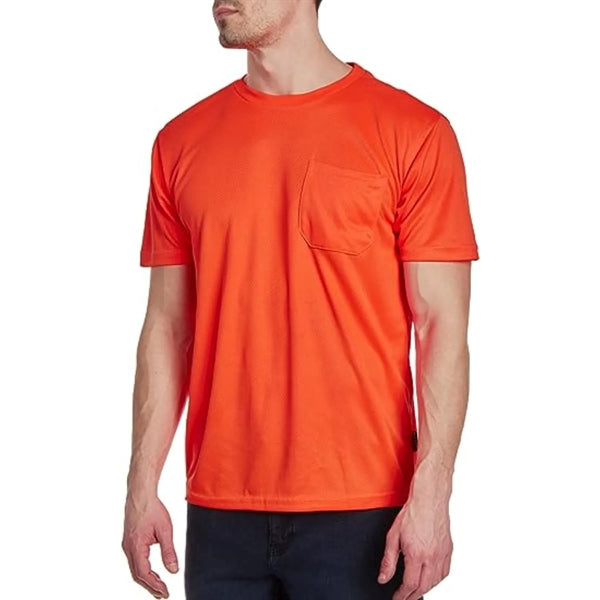 Non-ANSI Hi Viz Poly-Cotton Knitted Safety T-Shirt W/ Pocket