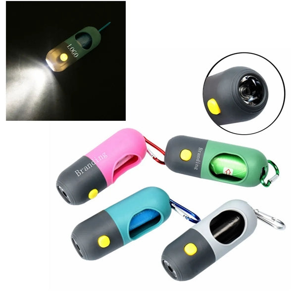 Dog Poop Bags Holder With Led Flashlight