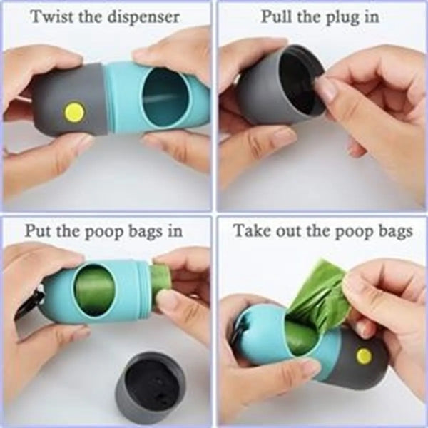 Dog Poop Bags Holder With Led Flashlight
