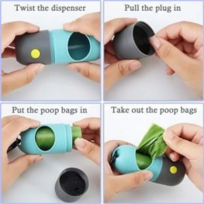 Dog Poop Bags Holder With Led Flashlight