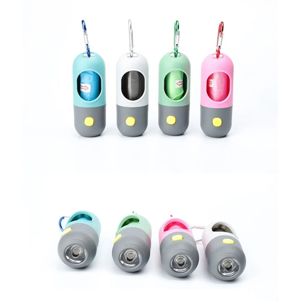 Dog Poop Bags Holder With Led Flashlight