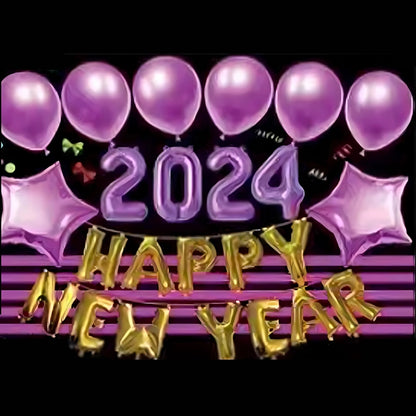 40inch Pink 2024 Number Balloons New Year Party Supplies