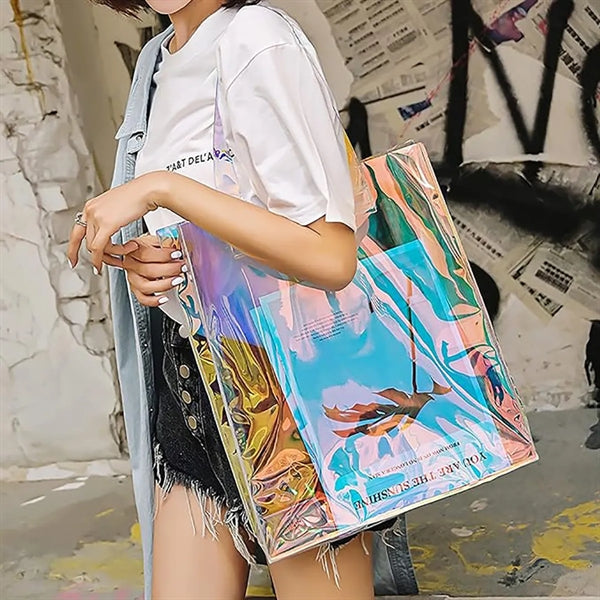 Clear Rainbow Shopping Tote Bag