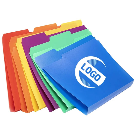 6pcs Letter Size Two-Tone Color File Folders