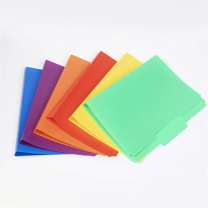 6pcs Letter Size Two-Tone Color File Folders