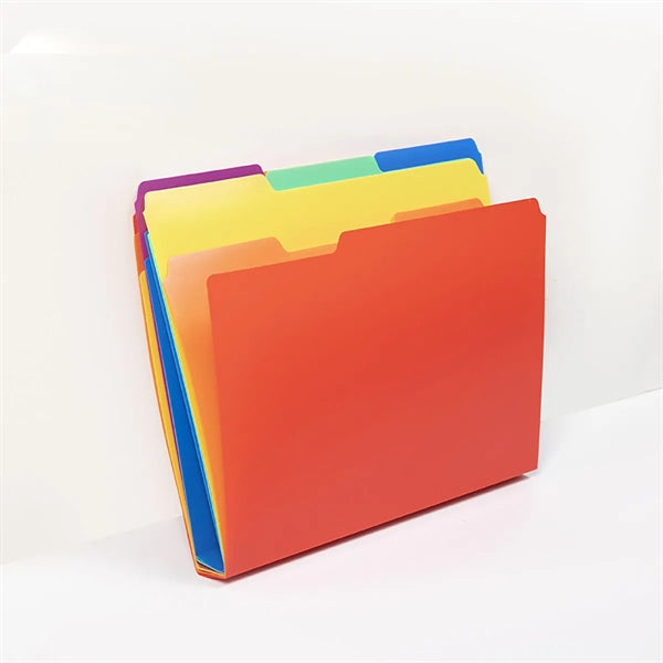 6pcs Letter Size Two-Tone Color File Folders