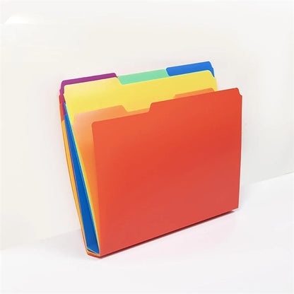 6pcs Letter Size Two-Tone Color File Folders