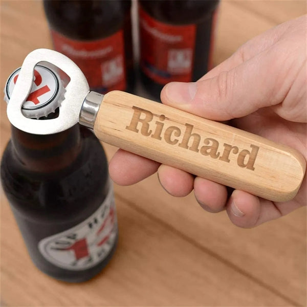 Wood Handle Handheld Beer Bottle Openers
