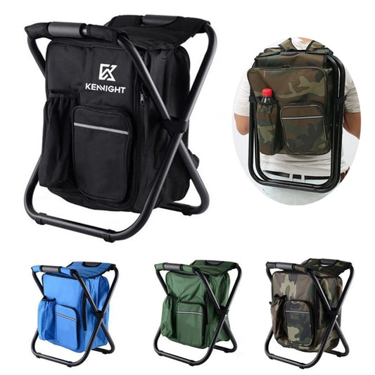 Portable Backpack Chair With Fabric Cooler Bag