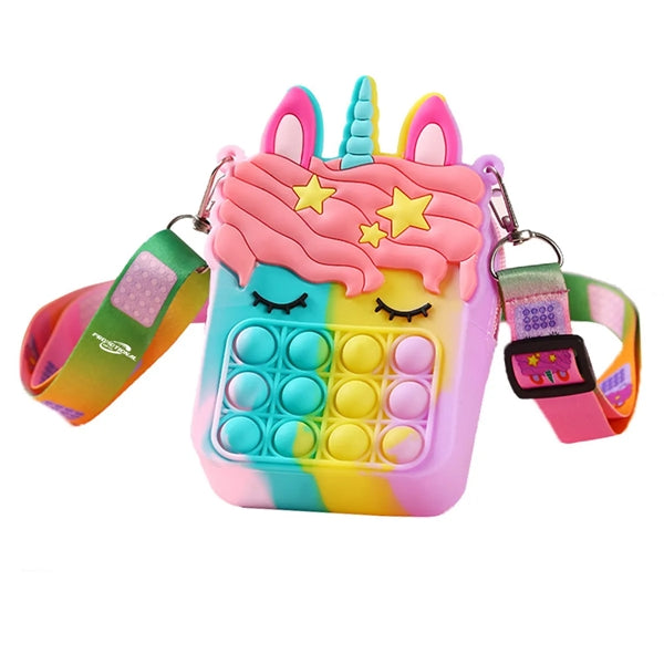 Unicorn Pop Shoulder Bag Fidget Backpack Toys Holiday Gifts