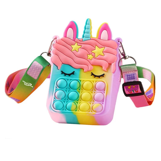 Unicorn Pop Shoulder Bag Fidget Backpack Toys Holiday Gifts