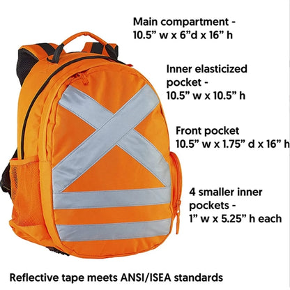 Reflective Safety Heavy Duty Construction Hydration Backpack