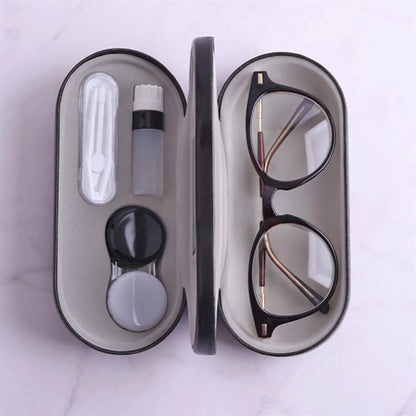 2 in 1 Double Sided Portable Contact Lens Case and Glasses C
