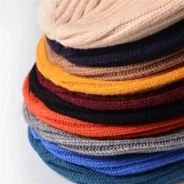 Knit Beanie Cap with Cuff/ Knitting Hats