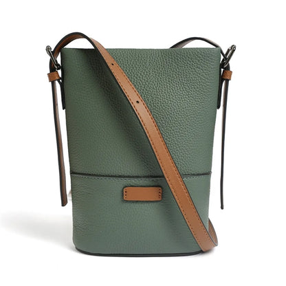 Genuine Leather Shoulder Tote Crossbody Handbag Bucket Bag