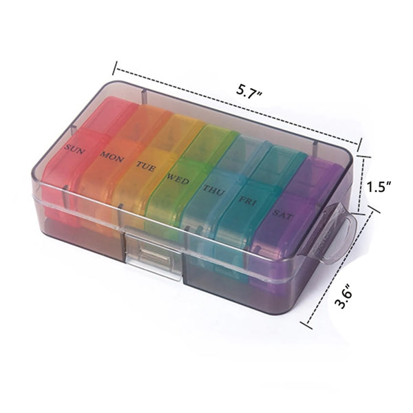 BPA Free Weekly Travel Pill Box Organizer