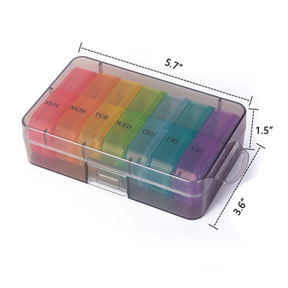 BPA Free Weekly Travel Pill Box Organizer