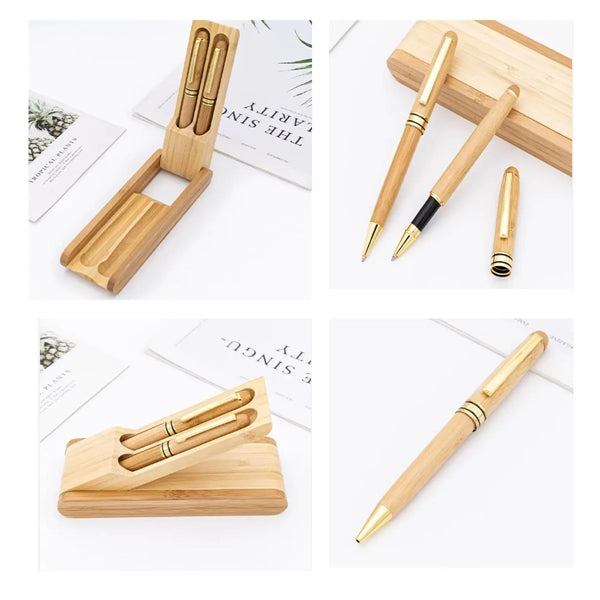 Creative Bamboo Gel Ink Pen Set