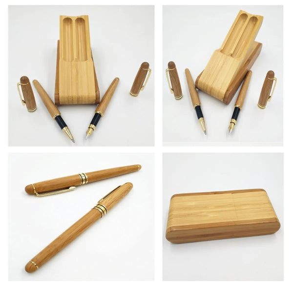 Creative Bamboo Gel Ink Pen Set