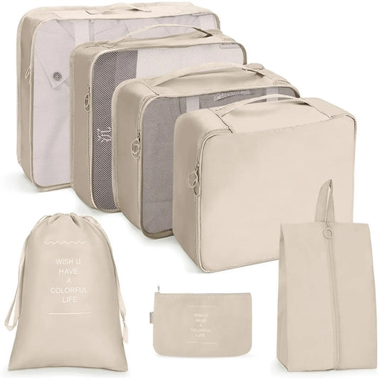 7 Pcs Set Packing Cubes for Travel