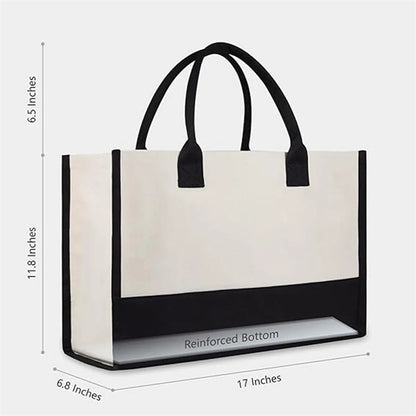 Personalized Initial Canvas Beach Bag