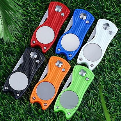 Golf Divot Repair Tool Pitch Fork With Magnetic Ball Marker